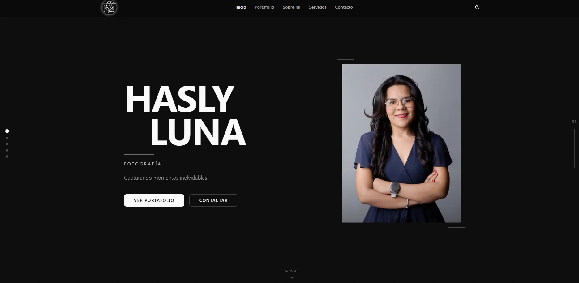 The cover: name, portrait and two actions. Not one interface colour.